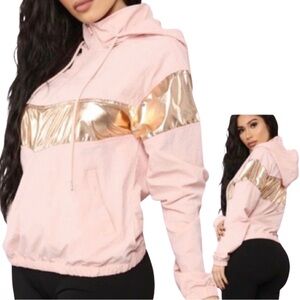 Pink & Rose Gold Rain Jacket Small hoodie
